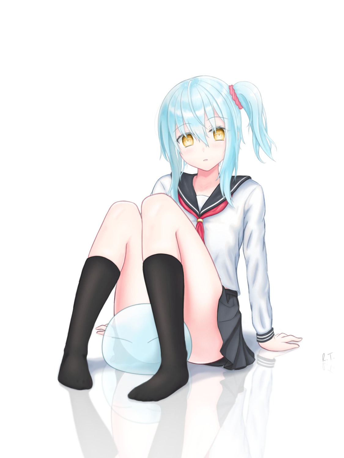 feet, r.t., rimuru_tempest, seifuku, skirt_lift, tensei_shitara_slime_datta_ken