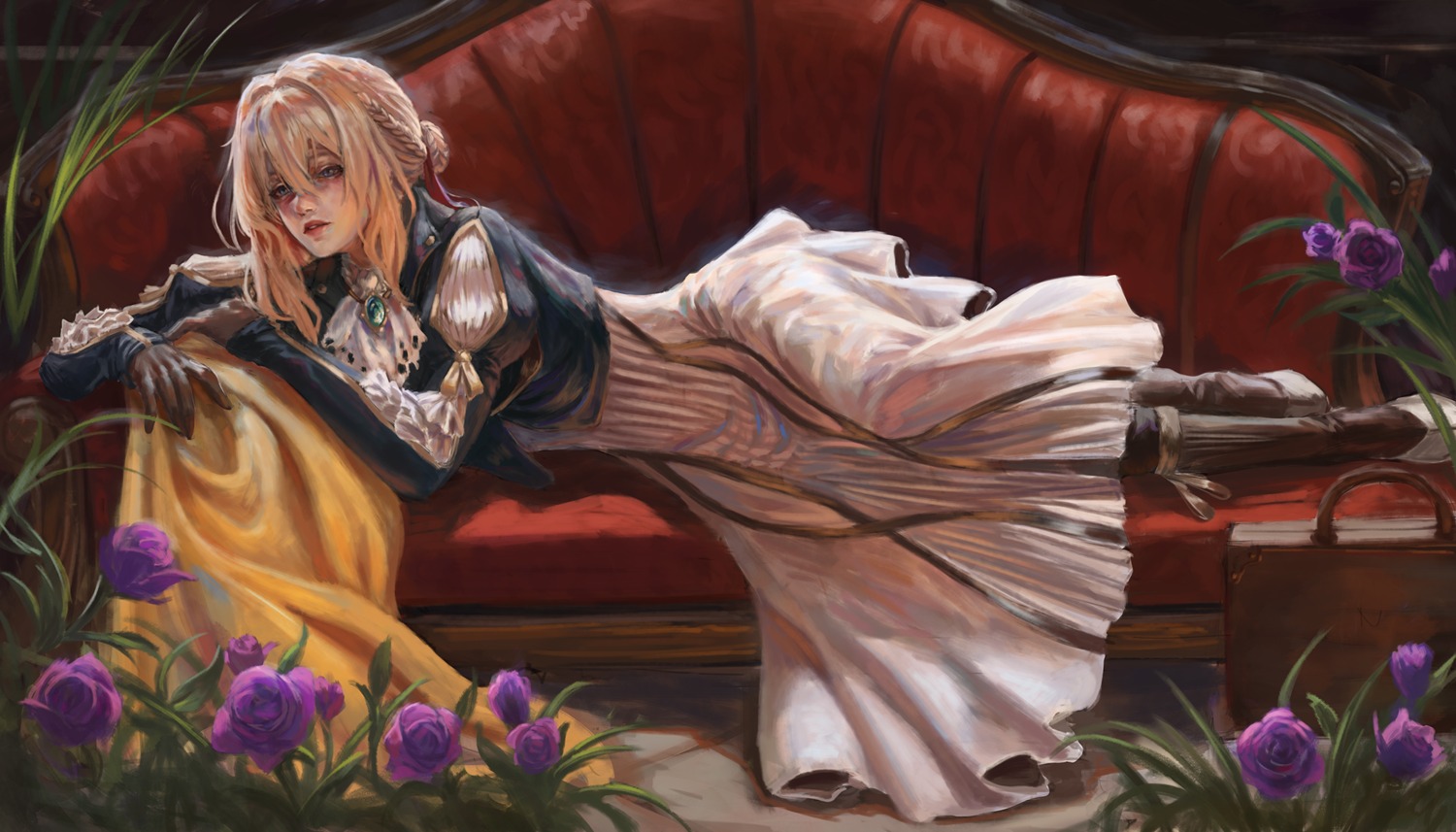 dress, gold_can, violet_evergarden, violet_evergarden_(character)