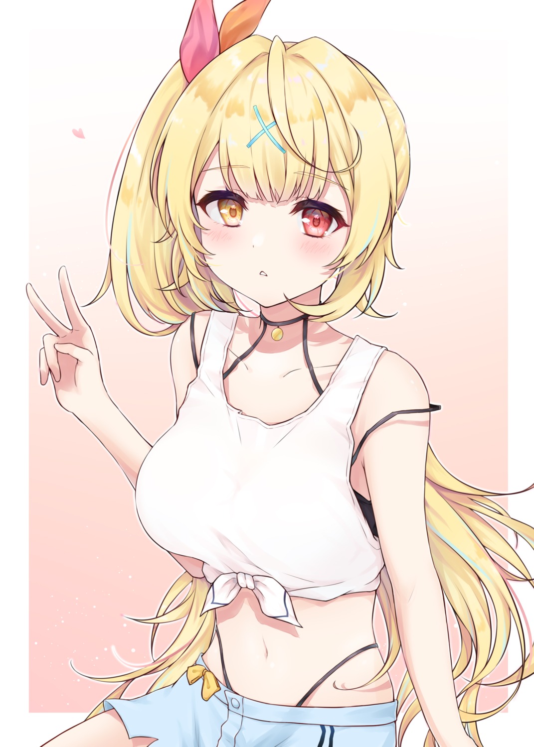 bra, heterochromia, hoshikawa_sara, nijisanji, pantsu, zky_(oekaky)