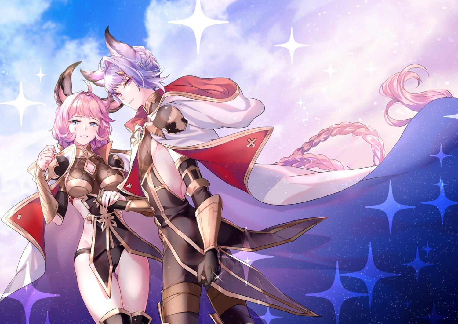 aki663, animal_ears, armor, esser_(granblue_fantasy), granblue_fantasy, pantsu, quatre_(granblue_fantasy)