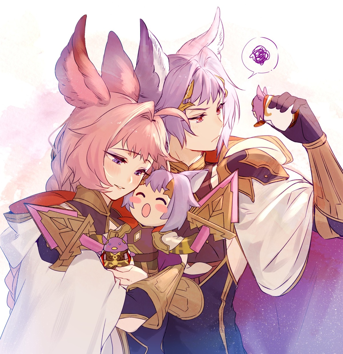 aki663, animal_ears, armor, esser_(granblue_fantasy), granblue_fantasy, quatre_(granblue_fantasy), weapon