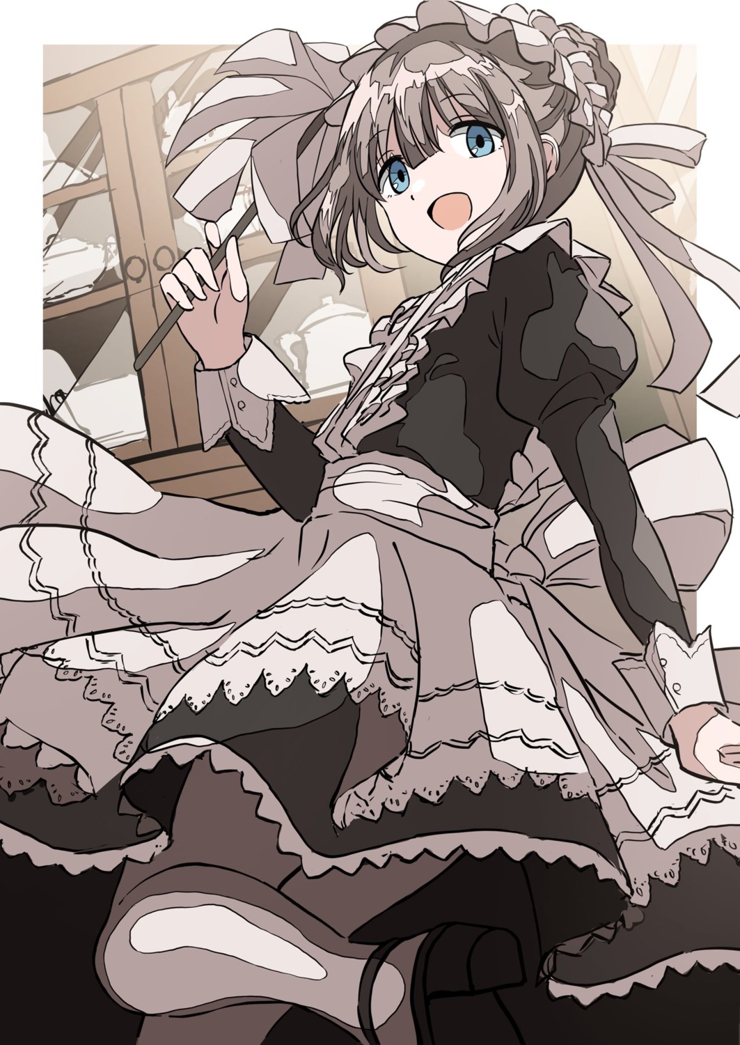 heels, maid, pantyhose, serizawa_asahi, skirt_lift, the_idolm@ster, the_idolm@ster_shiny_colors, urota_shimapann