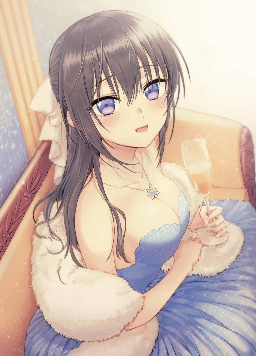 bliss_(ferment_factory), cleavage, dress, no_bra