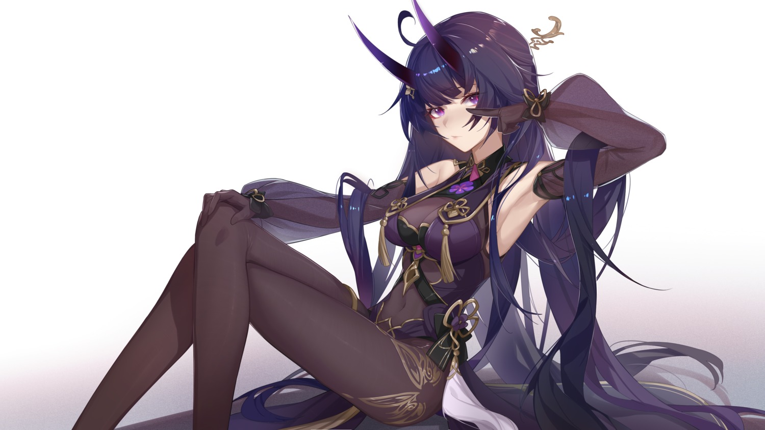 asian_clothes, benghuai_xueyuan, honkai_impact, horns, pantyhose, raiden_mei, xianyu_liang