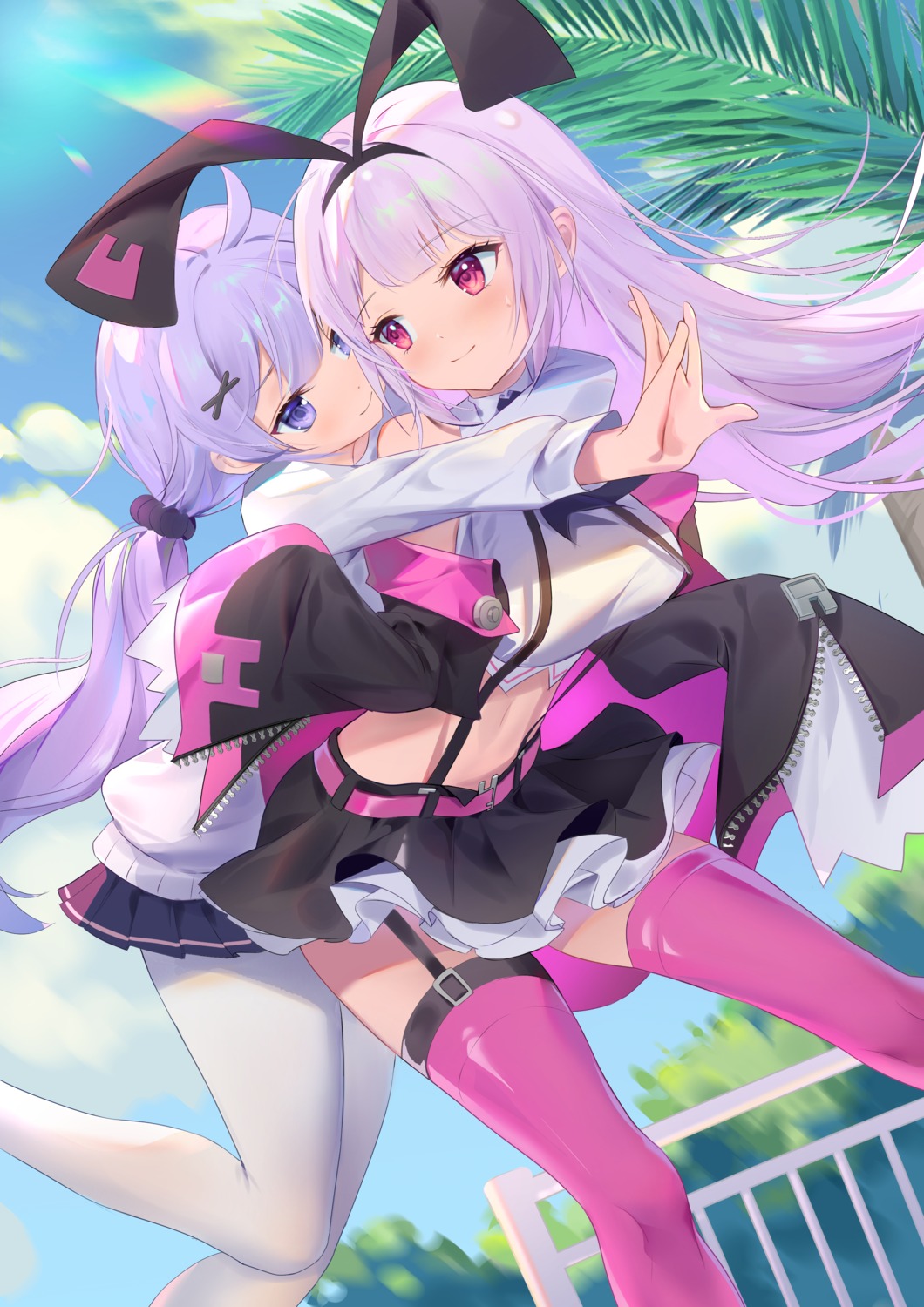 azur_lane, hobby_(azur_lane), pantyhose, seifuku, skirt_lift, somna, stockings, sweater