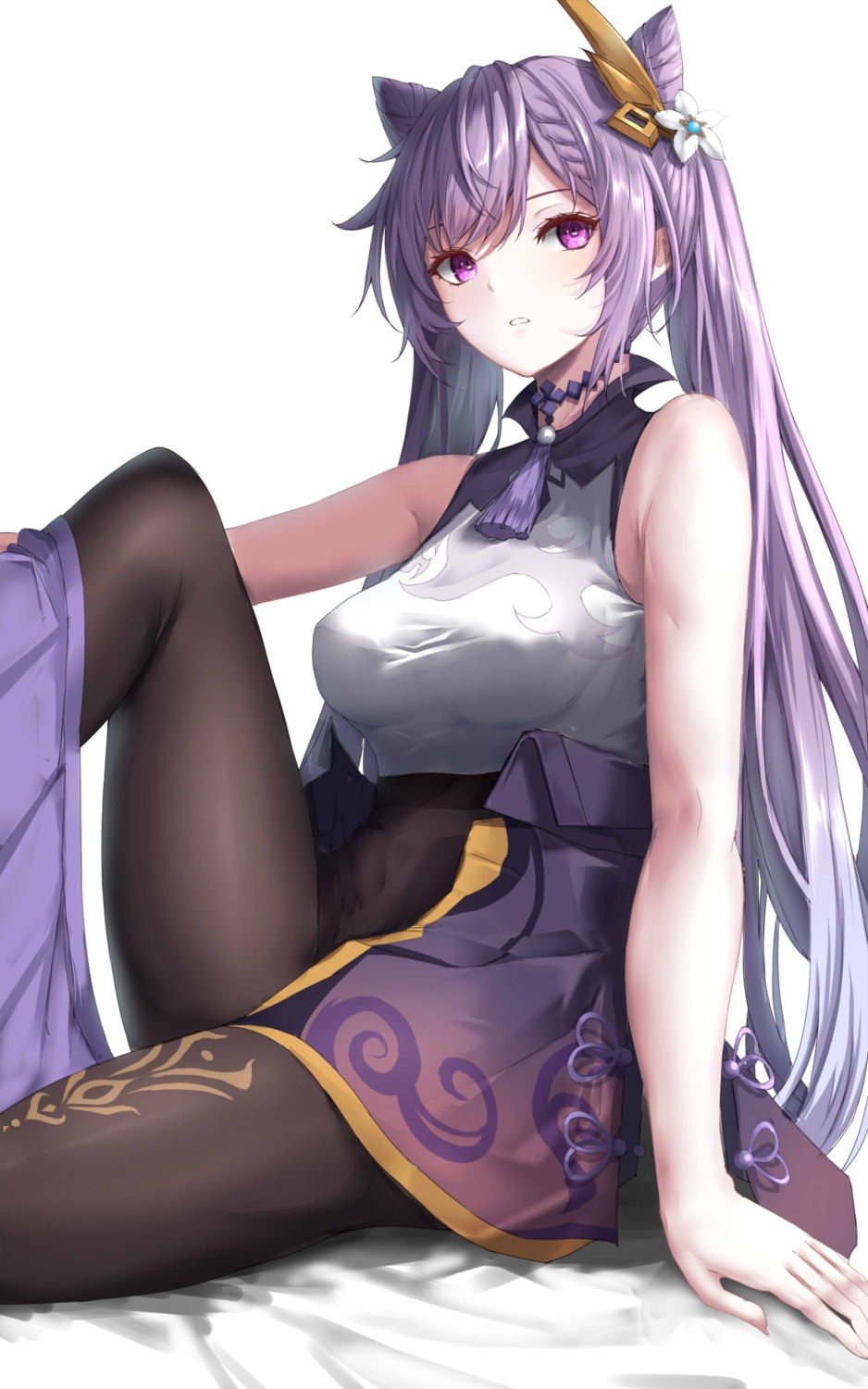 351_rane, asian_clothes, genshin_impact, keqing, pantyhose, undressing