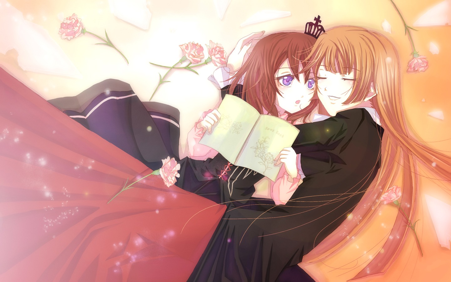 kariya, umineko_no_naku_koro_ni, ushiromiya_maria, ushiromiya_rosa, wallpaper