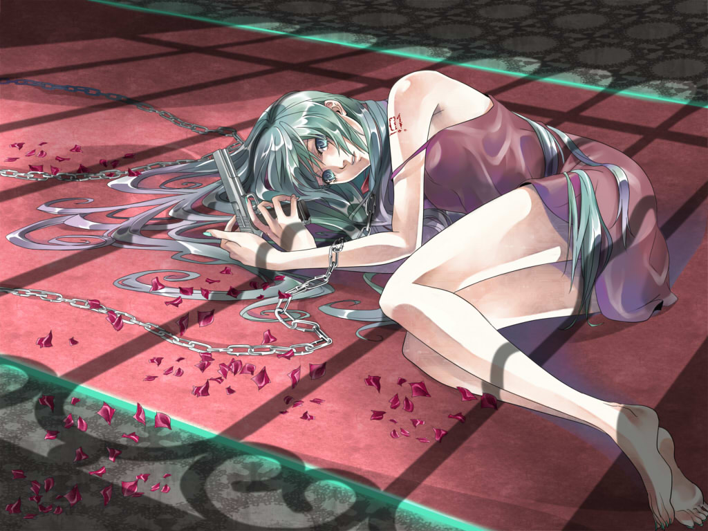 gun, hatsune_miku, mocchiri_oyaji, vocaloid, wallpaper