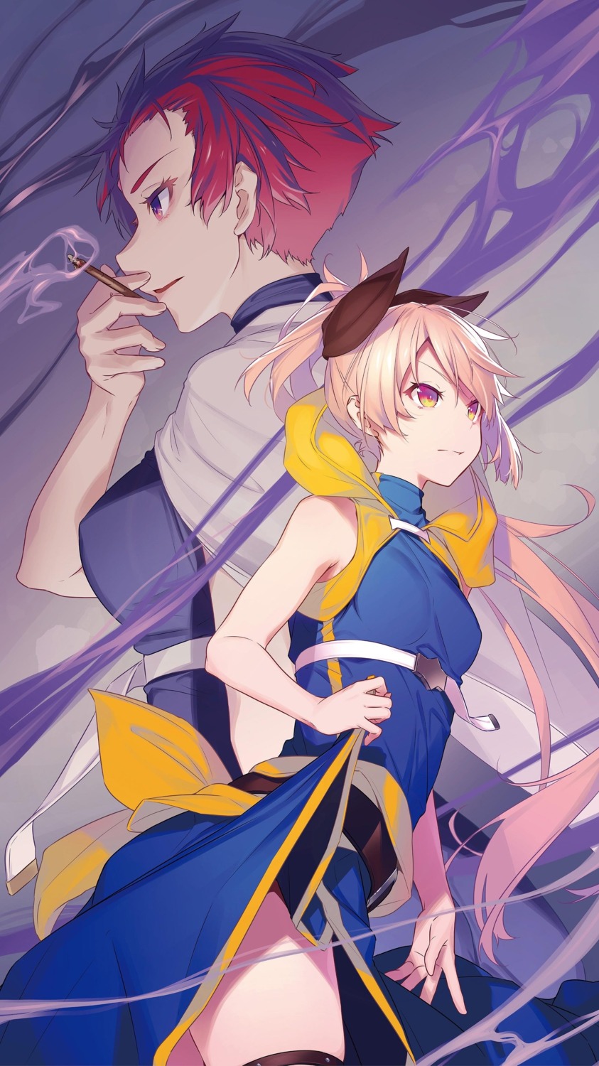 dress, flare, garter, menou_(shokei_shoujo), nilitsu, shokei_shoujo_no_virgin_road, skirt_lift, smoking