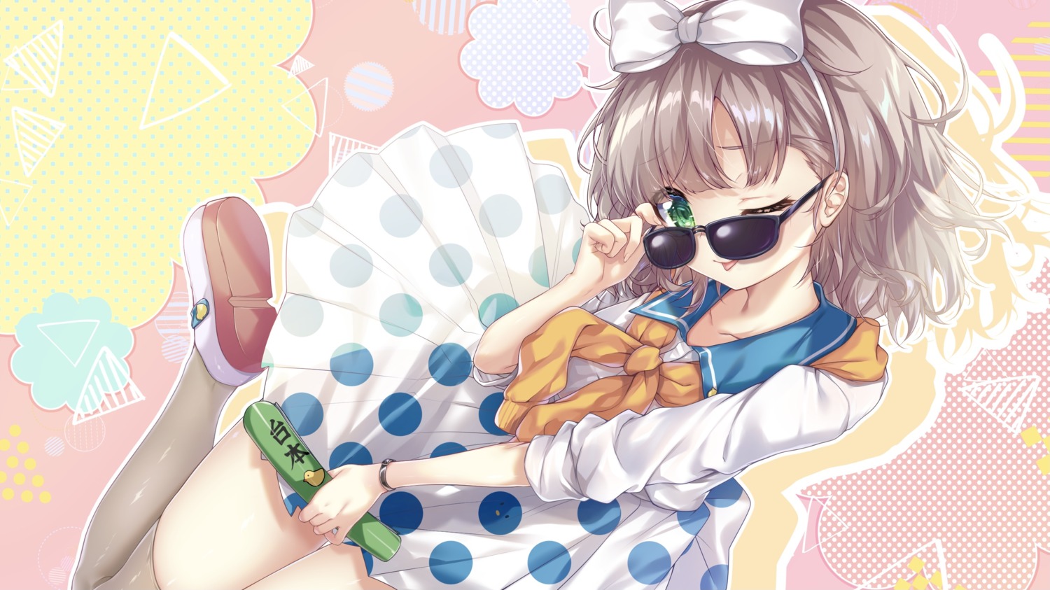 amatsuji, asuka_hina, dress, megane, nijisanji, skirt_lift, thighhighs