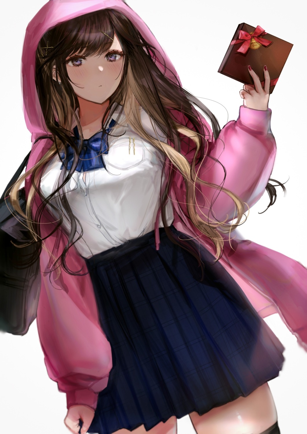 gyudan_(t1k_7), seifuku, thighhighs, valentine
