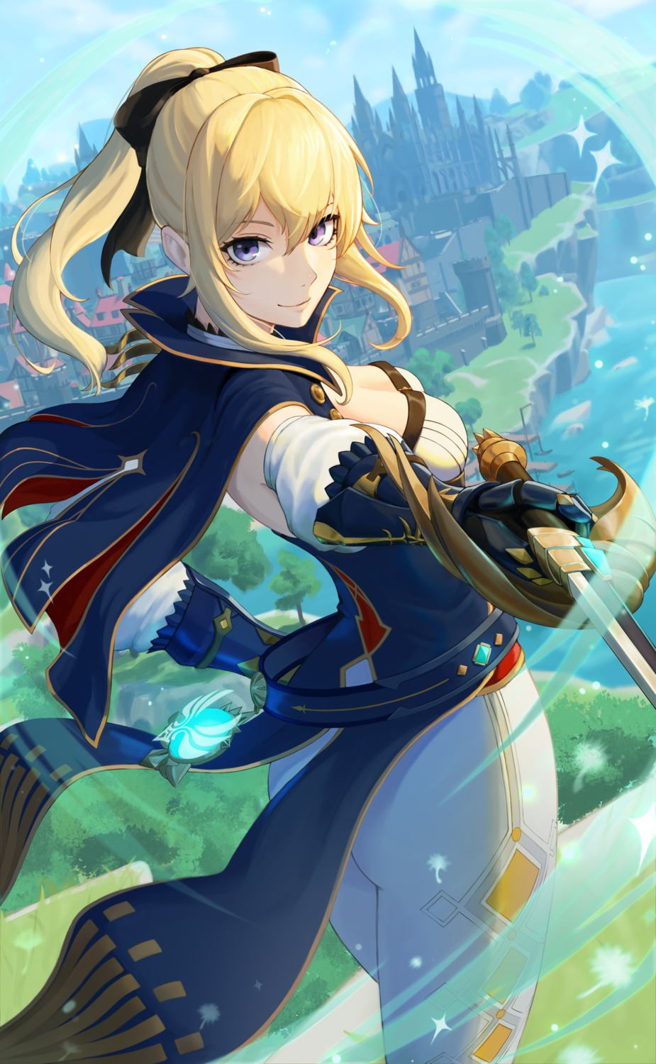 ass, cleavage, genshin_impact, hepa, jean_gunnhildr, sword