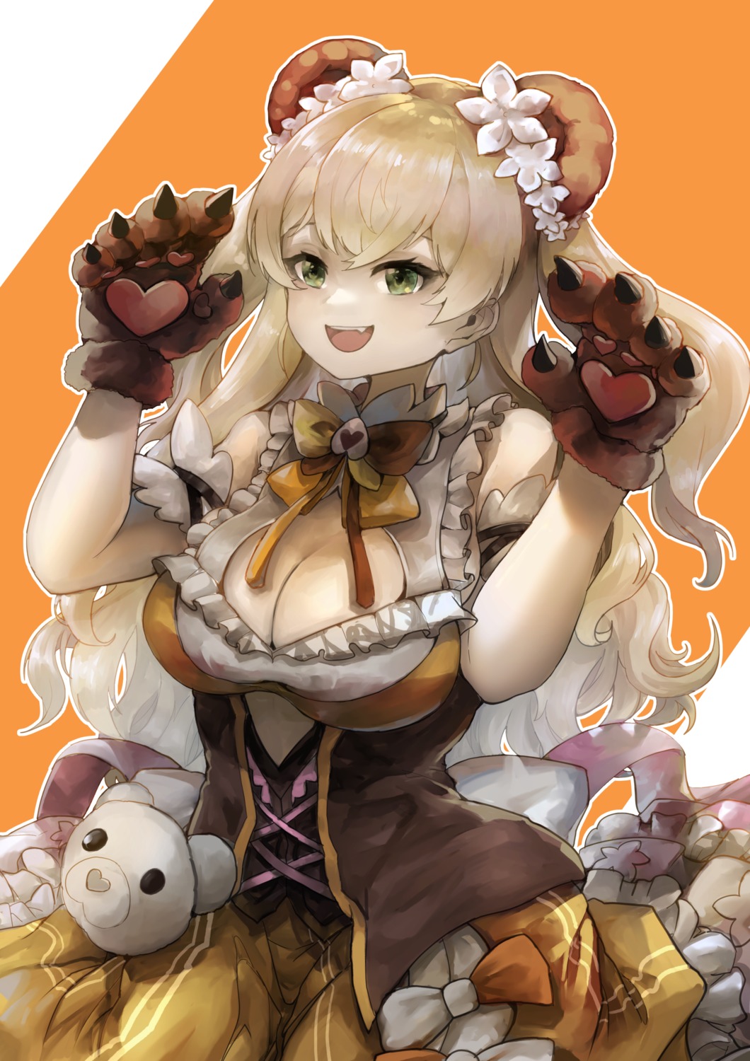animal_ears, cleavage, hololive, momosuzu_nene, skirt_lift, vyragami