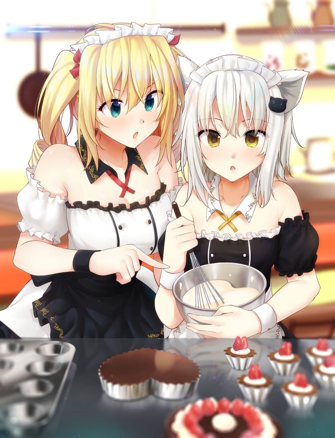 animal_ears, fantasia_re:build, highschool_dxd, maid, nekomimi, ravel_phenex, ryouma_(galley), toujou_koneko