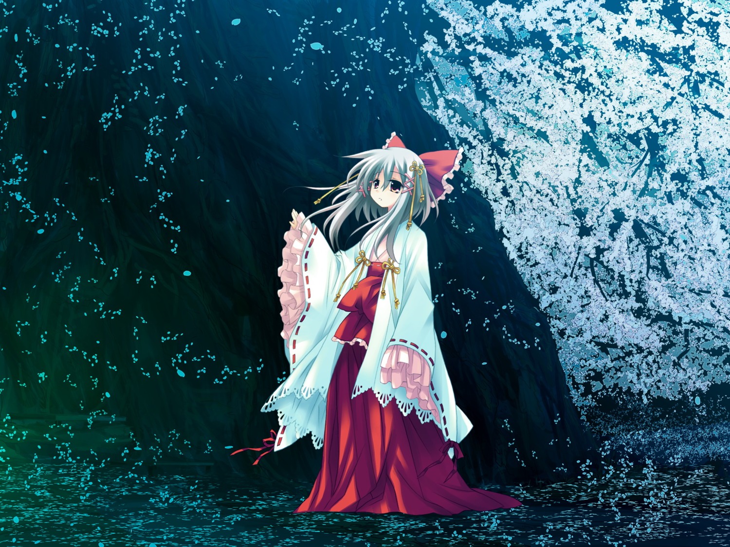 game_cg, hanafubuki, miko, sakuramori_akasha, sakurazawa_izumi, silver_bullet