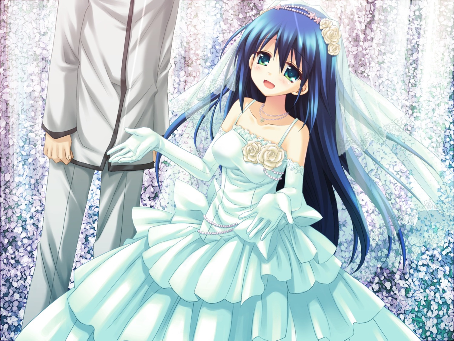amafuki_setsuka, dress, game_cg, hanafubuki, sakurazawa_izumi, silver_bullet, wedding_dress