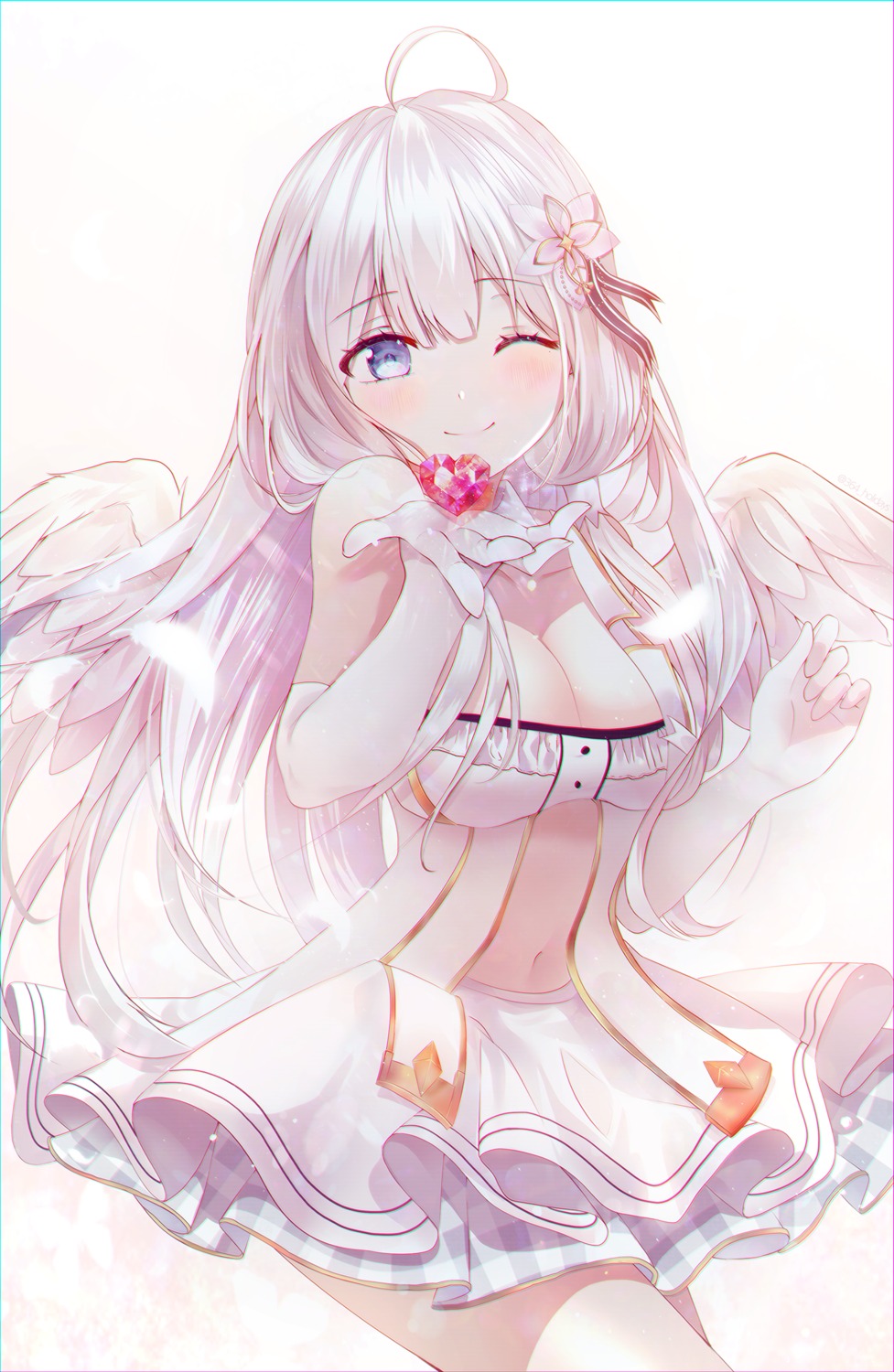 364, azur_lane, cleavage, dress, illustrious_(azur_lane), wings