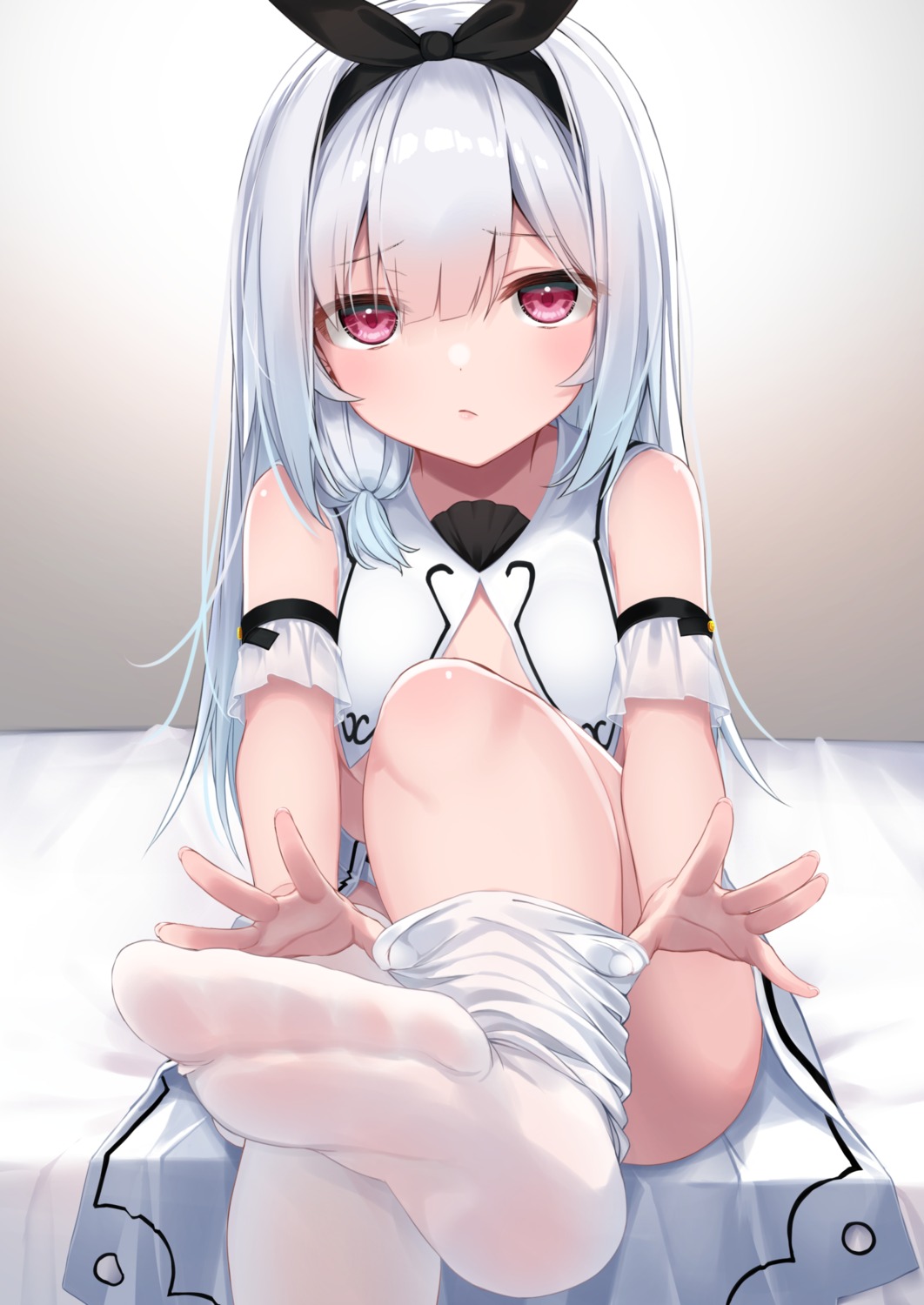 feet, hashiko_nowoto, no_bra, skirt_lift, thighhighs, undressing