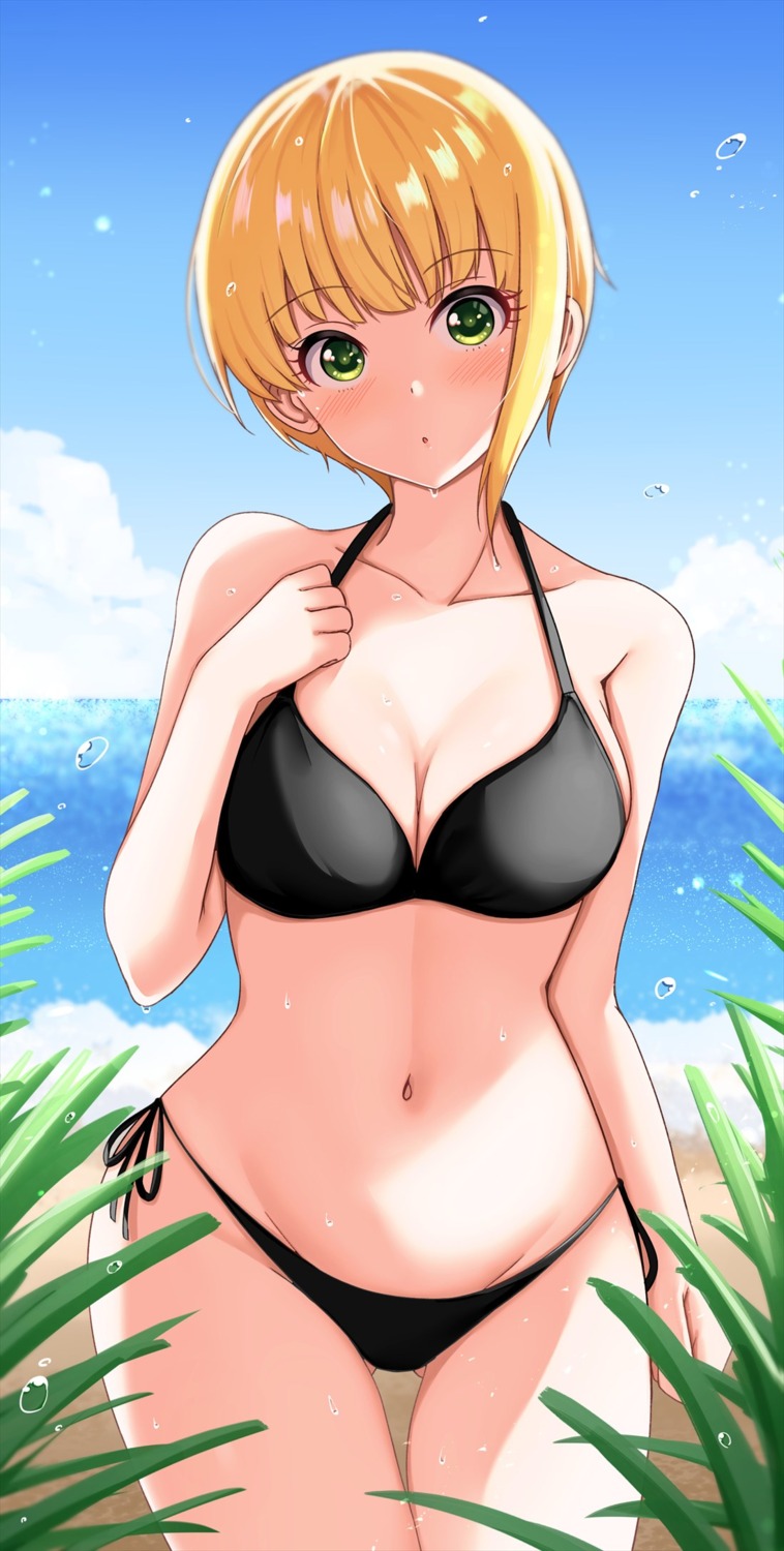 bikini, cleavage, miyamoto_frederica, namidako, swimsuits, the_idolm@ster, the_idolm@ster_cinderella_girls, wet