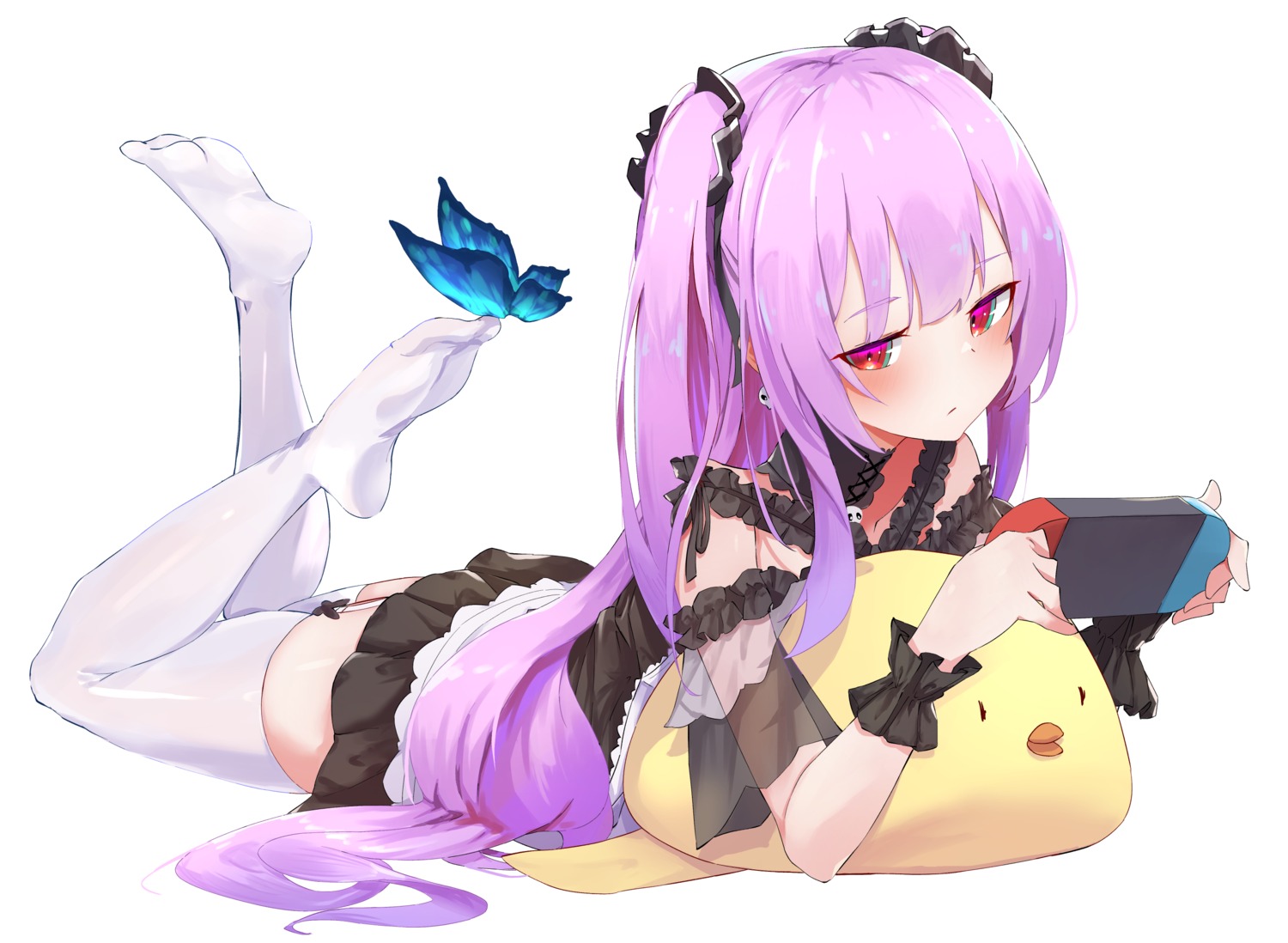 feet, gothic_lolita, hololive, lolita_fashion, stockings, thighhighs, uruha_rushia, yakurope-moko