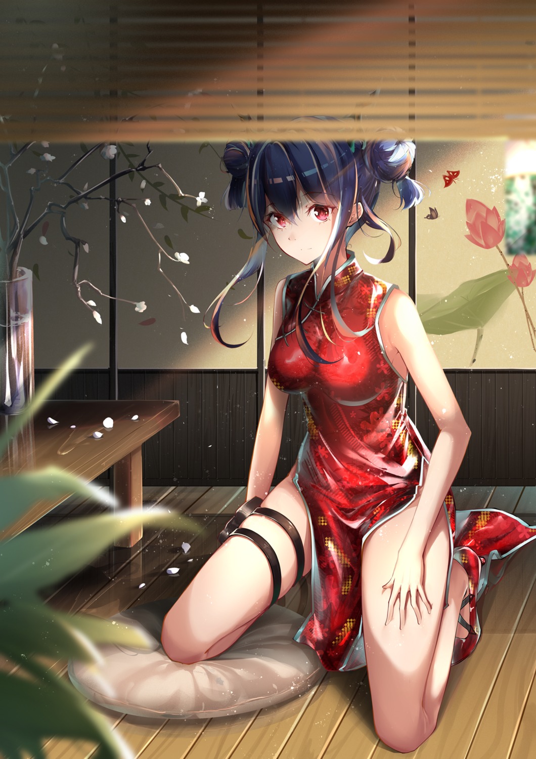 arknights, ch'en_(arknights), chinadress, garter, heels, horns, sin.