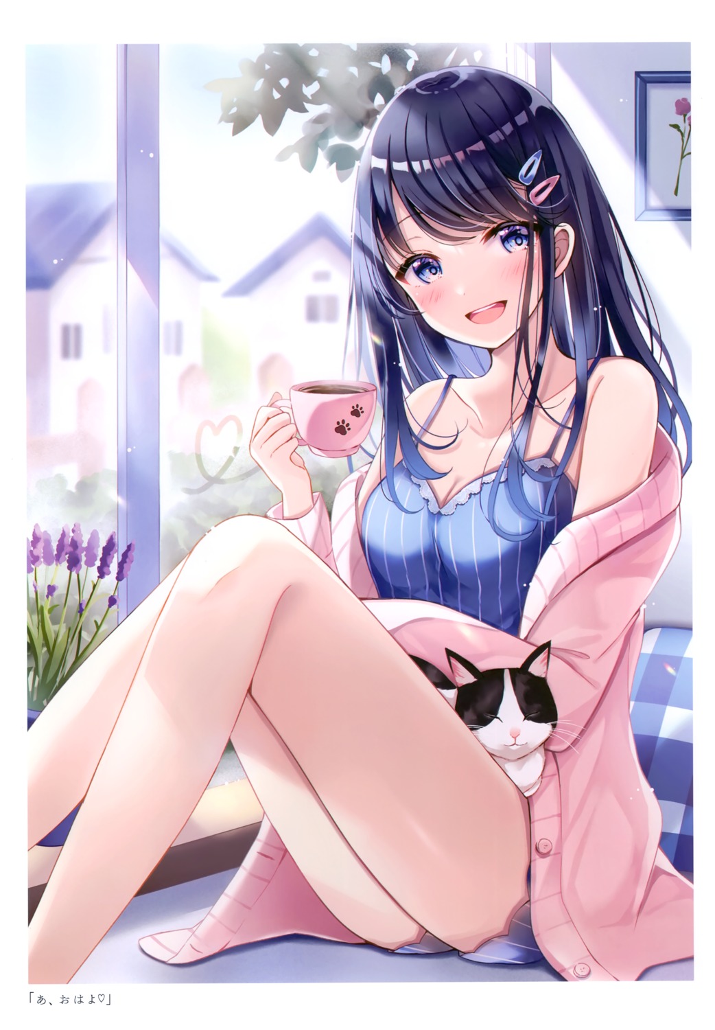 neko, pajama, sakura_hiyori, sweater
