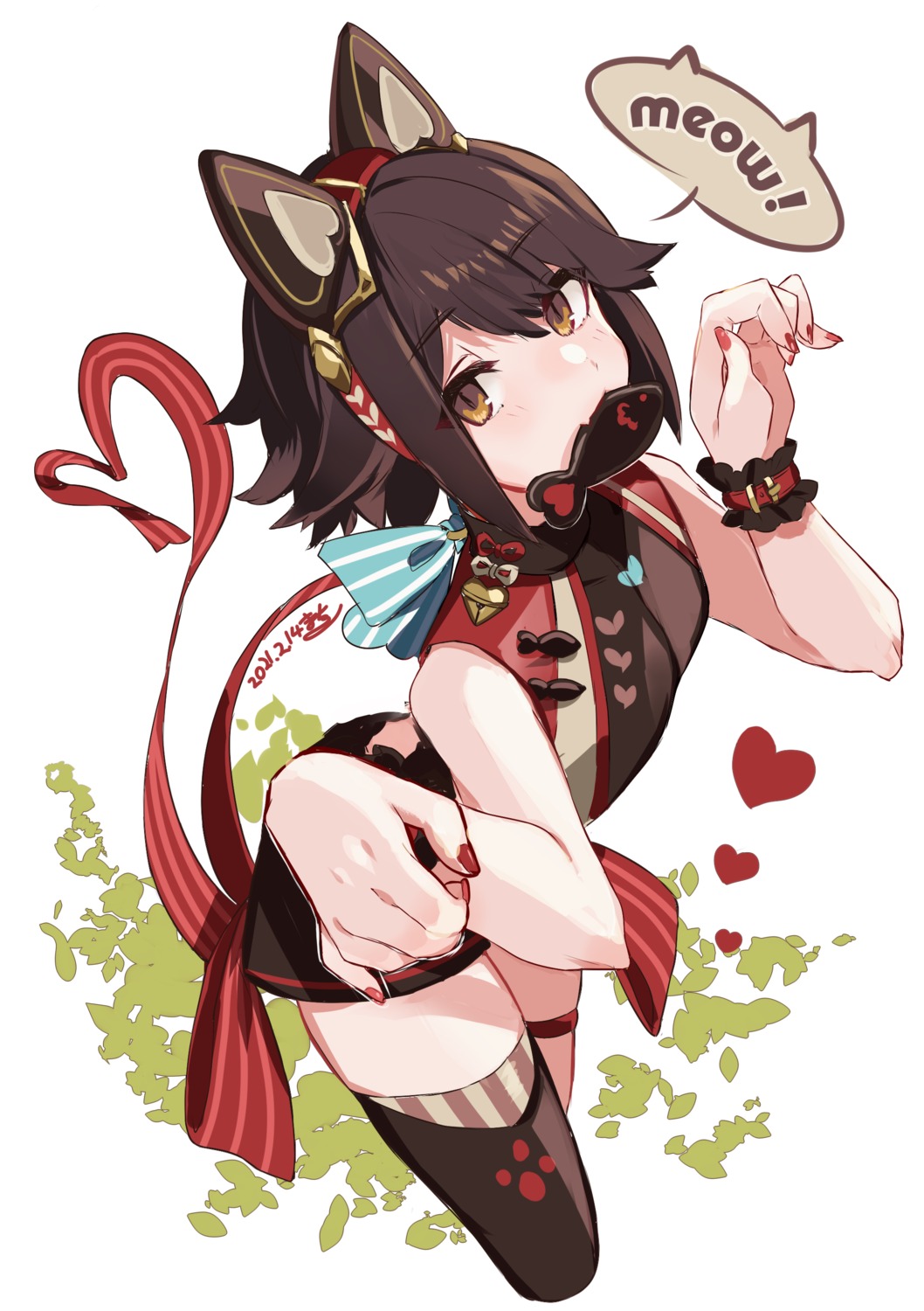 animal_ears, garter, macchoko, nekomimi, thighhighs
