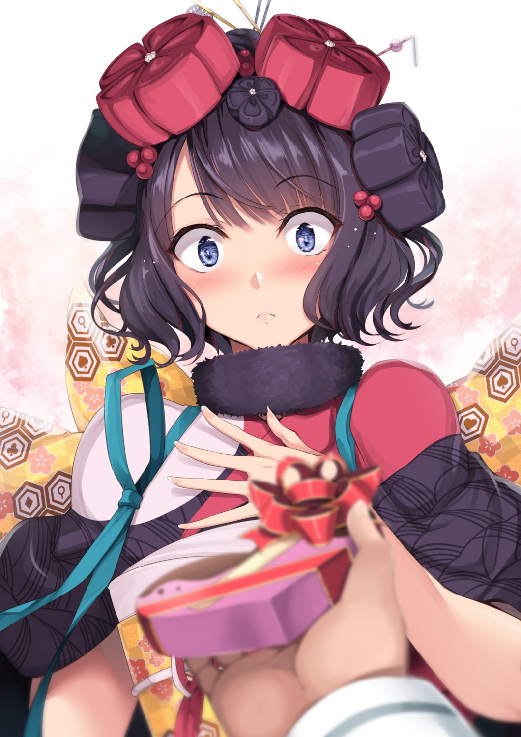 fate/grand_order, katsushika_hokusai_(fate), kimono, nakano_sora, valentine