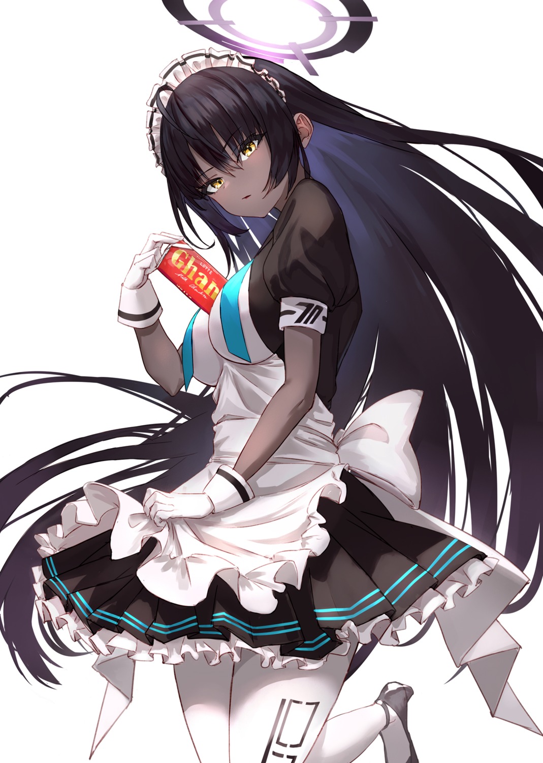 blue_archive, dejio, halo, heels, kakudate_karin, maid, pantyhose, valentine