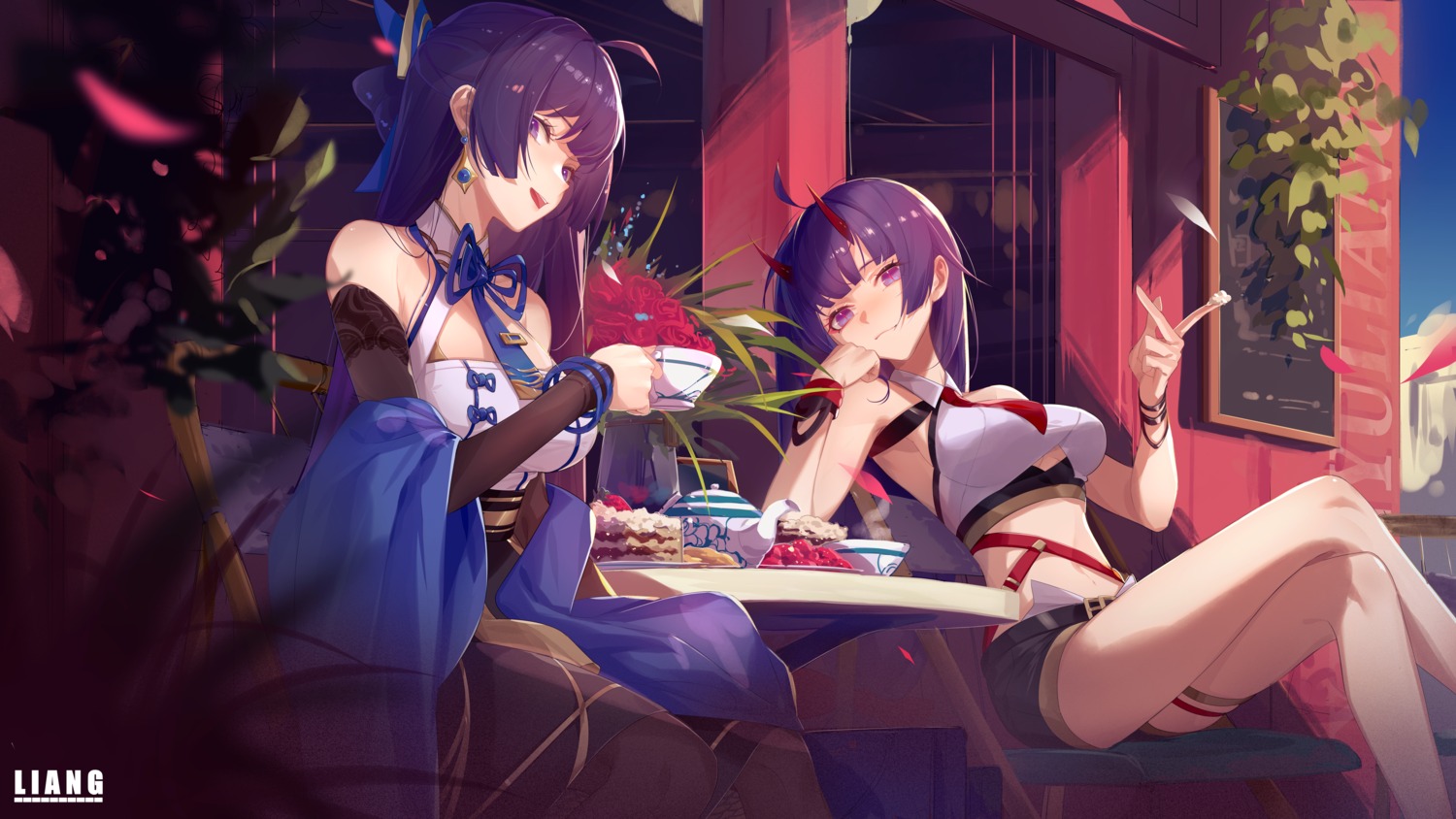 benghuai_xueyuan, garter, honkai_impact, horns, raiden_mei, xianyu_liang