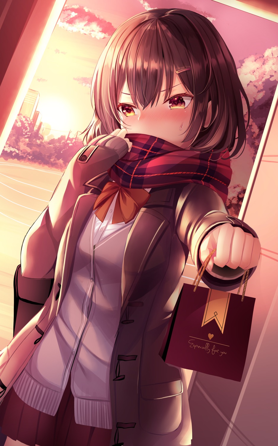 haruka_natsuki, seifuku, sweater, valentine