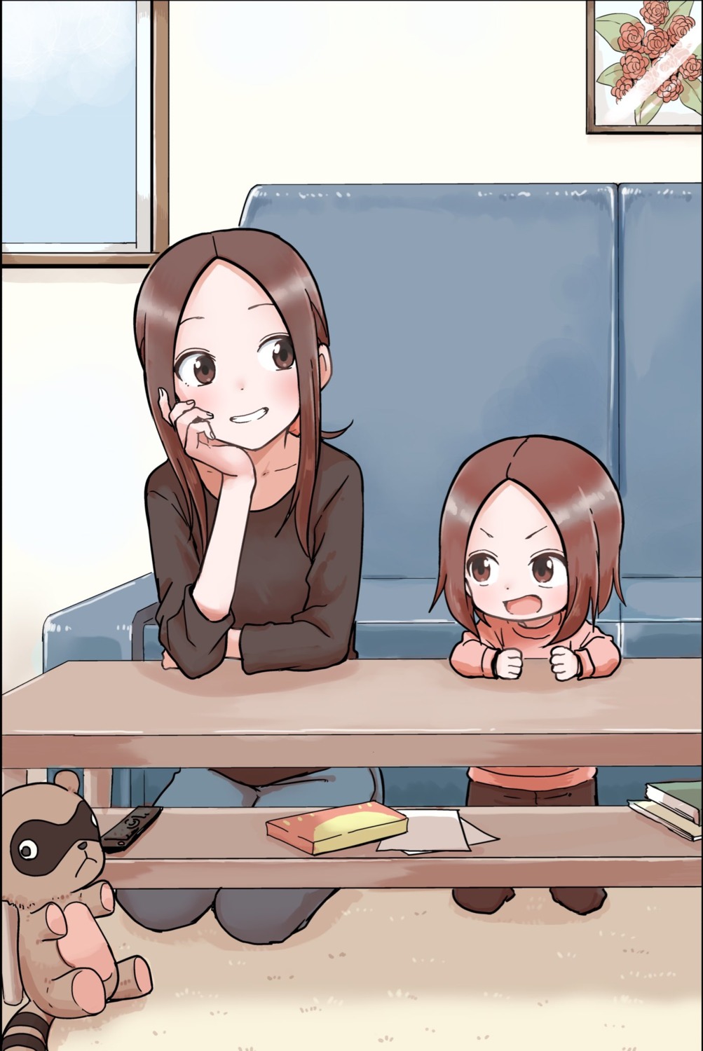 inaba_mifumi, karakai_jouzu_no_(moto)_takagi-san, karakai_jouzu_no_takagi-san, nishikata_chii, sweater, takagi-san