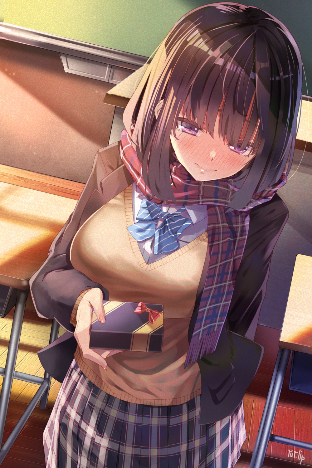 rur_(ml_ruru), seifuku, sweater, valentine