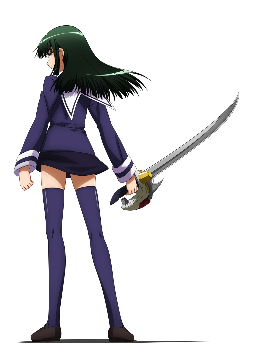 mochizuki_chihaya, night_wizard, over_drive, seifuku, sword, thighhighs, wave_ride