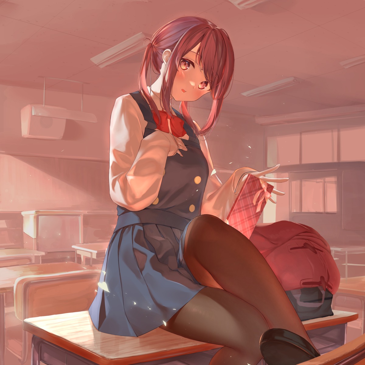 nametarou_(meron), pantyhose, seifuku, skirt_lift, valentine