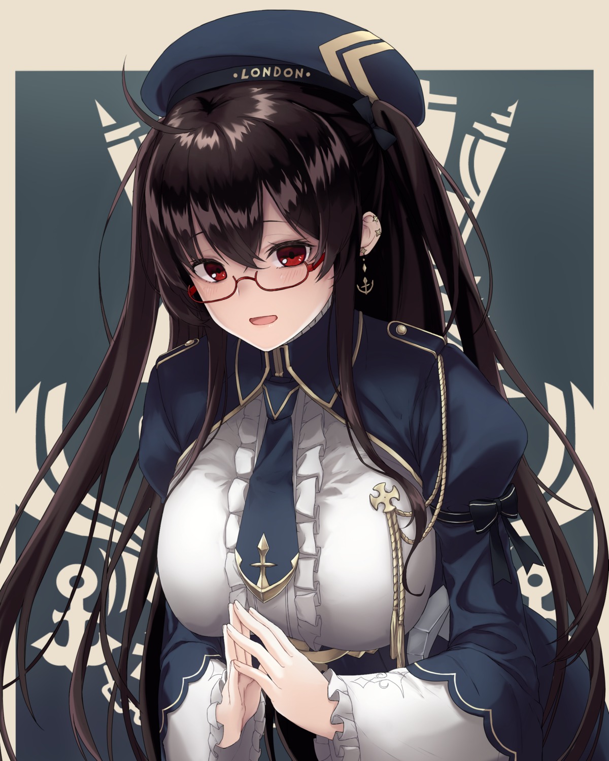 azur_lane, london_(azur_lane), megane, namec0, uniform
