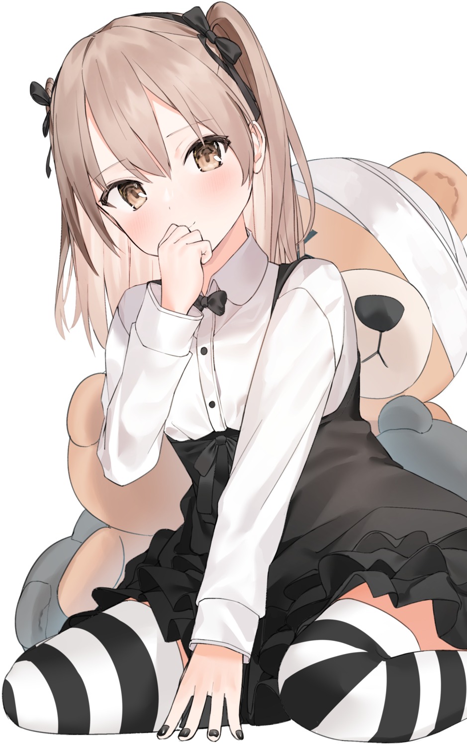 bandages, dress, girls_und_panzer, gothic_lolita, idemitsu, lolita_fashion, shimada_arisu, thighhighs