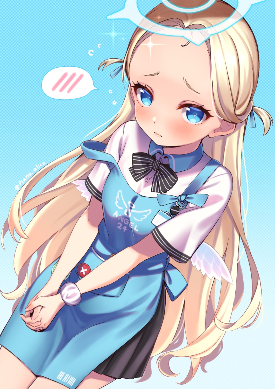angel, blue_archive, piano-alice, sora_(blue_archive), uniform, wings