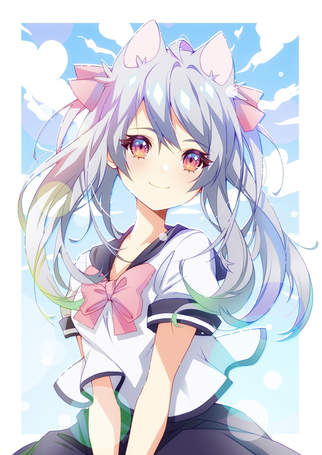 animal_ears, kishishiotani, nekomimi, seifuku