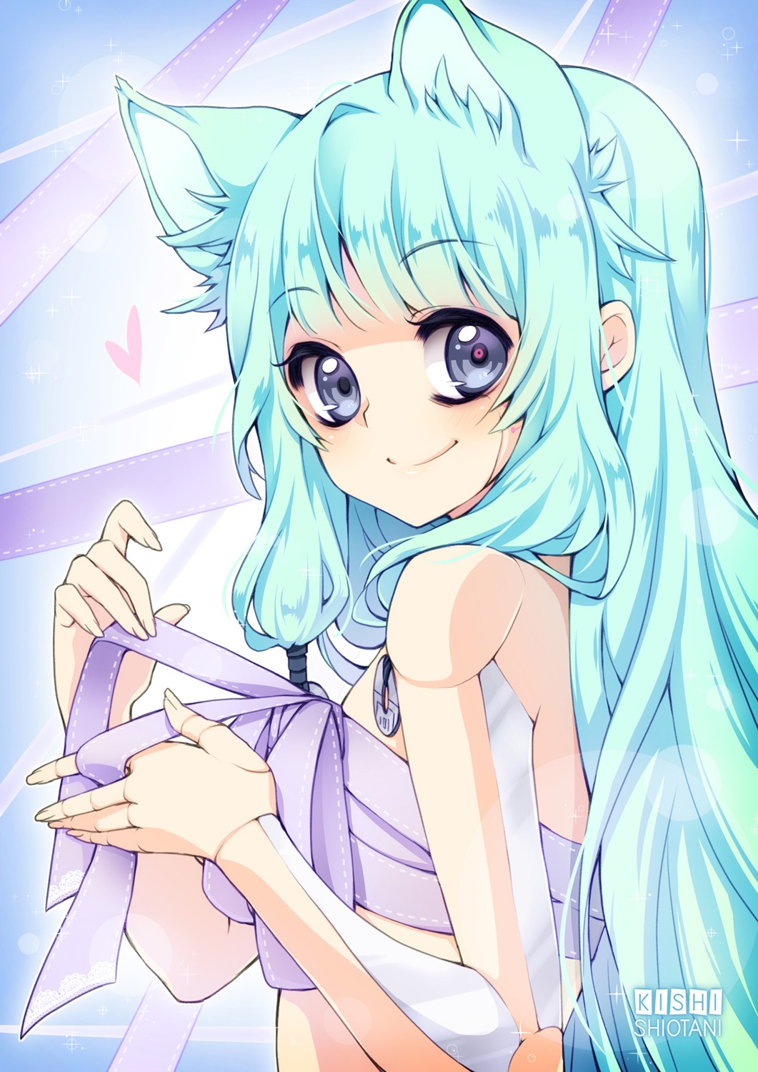 animal_ears, kishishiotani, mecha_musume, nekomimi, topless