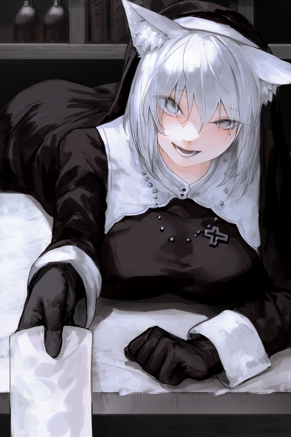 animal_ears, egk513, nekomimi, nun