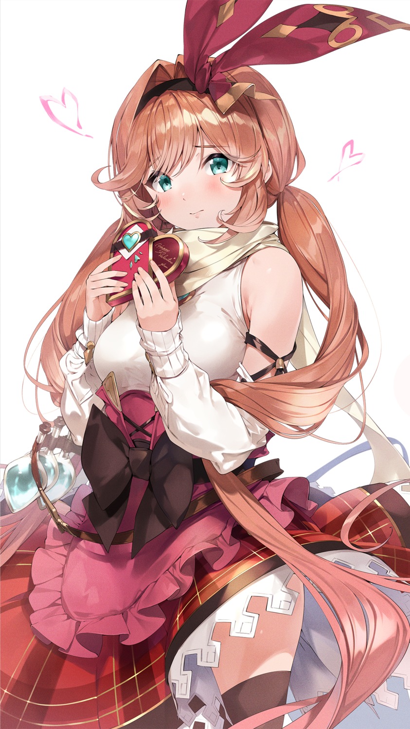 clarisse_(granblue_fantasy), granblue_fantasy, nezumi_doshi, skirt_lift, thighhighs, valentine