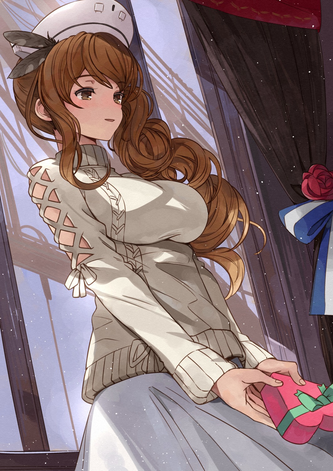 kanmiya_shinobu, kantai_collection, littorio_(kancolle), sweater, valentine