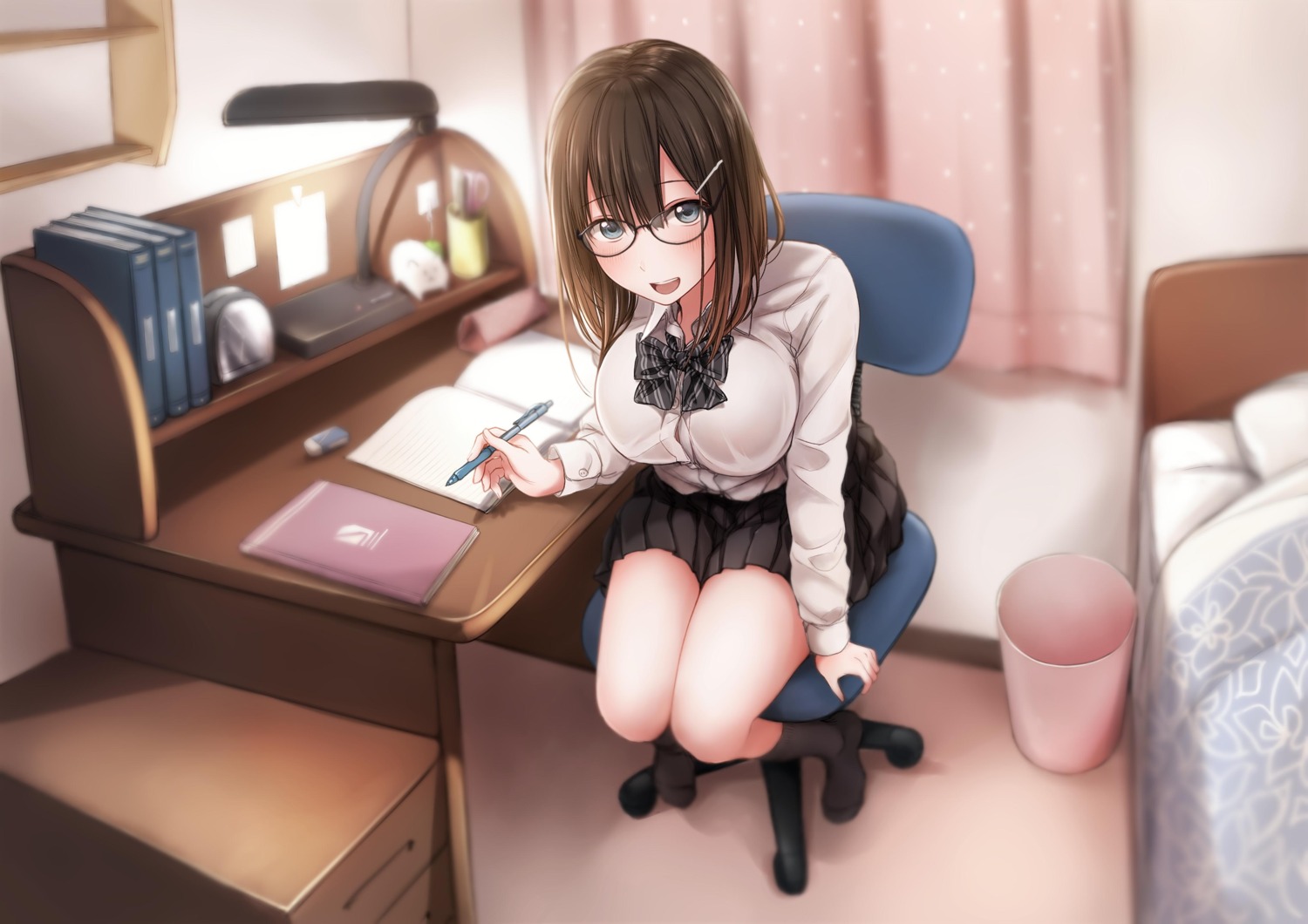 kirisawa_saki, megane, see_through, seifuku