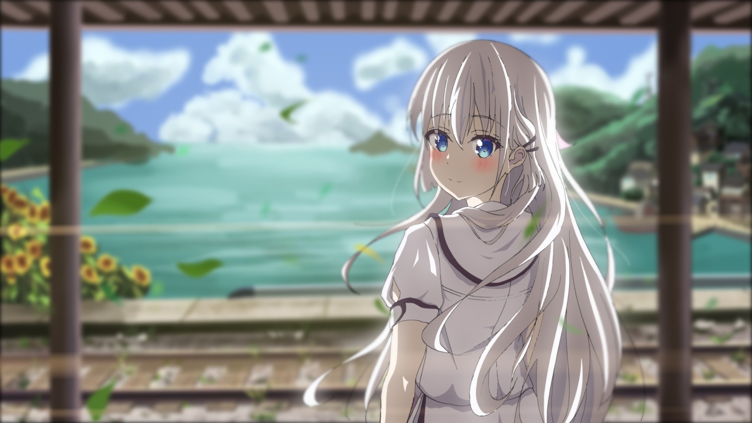 b_black_w_white, naruse_shiroha, seifuku, summer_pockets, summer_pockets_reflection_blue