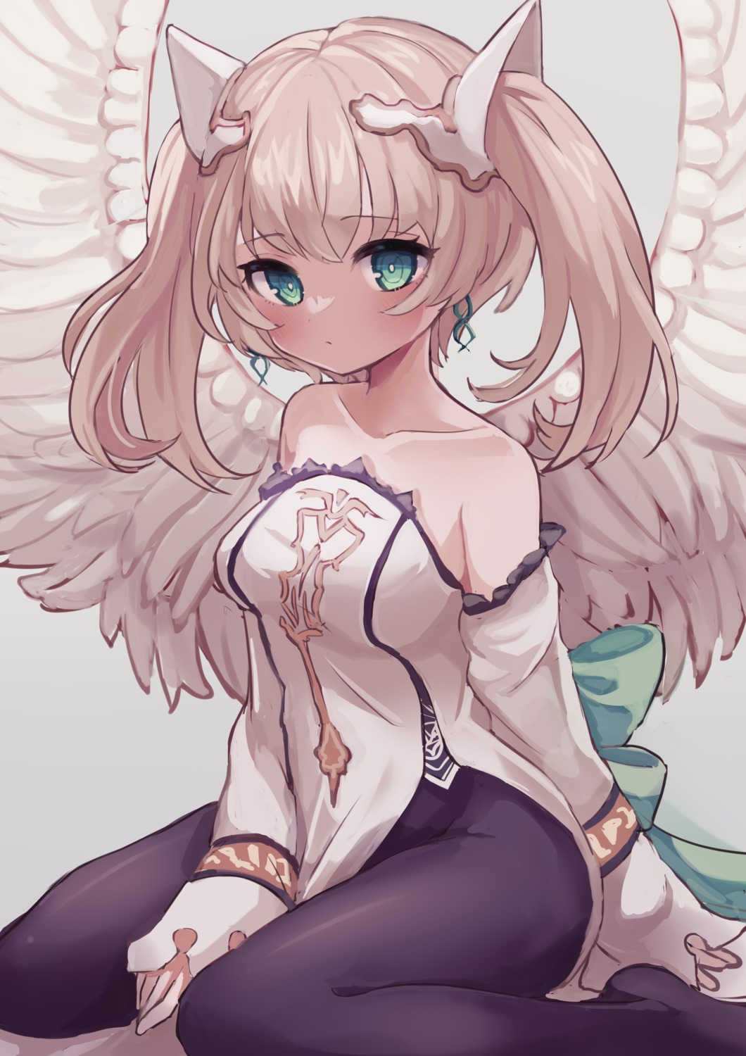 animal_ears, dress, karunabaru, nekomimi, pantyhose, shadowverse, wings