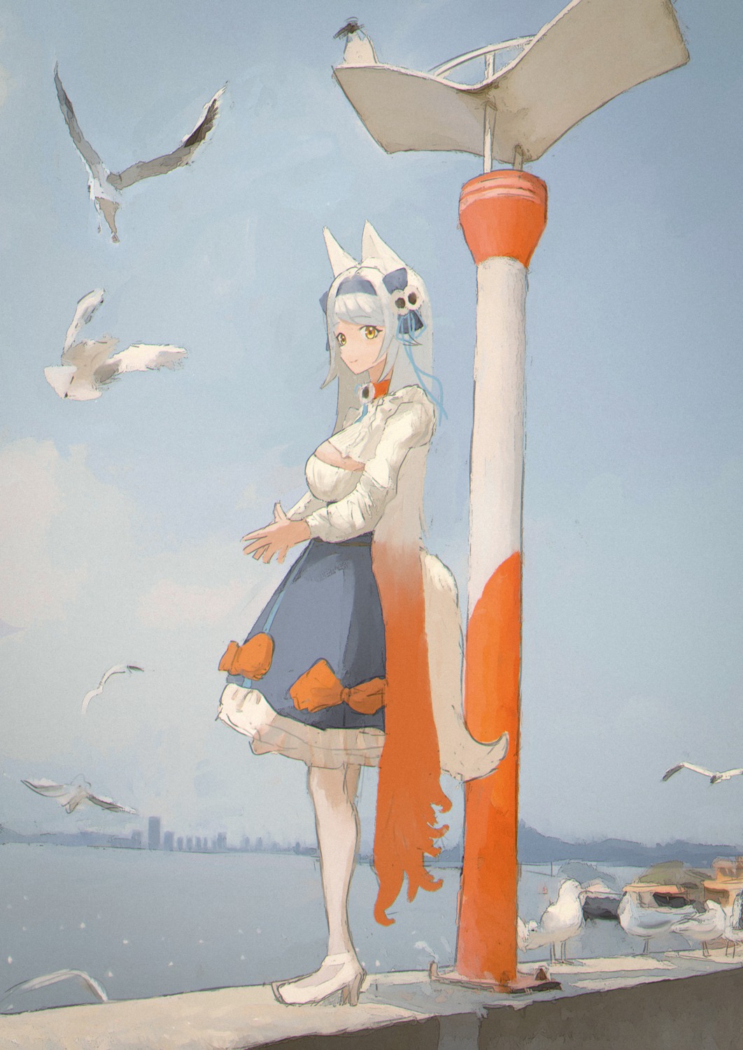 animal_ears, nekomimi, pantyhose, ponta_(pixiv_10211601), tail