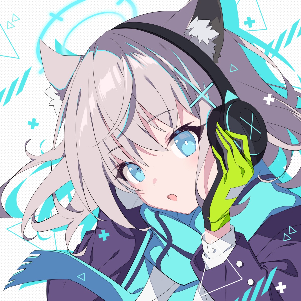 animal_ears, blue_archive, headphones, nekomimi, sunaookami_shiroko, tatejima_uri