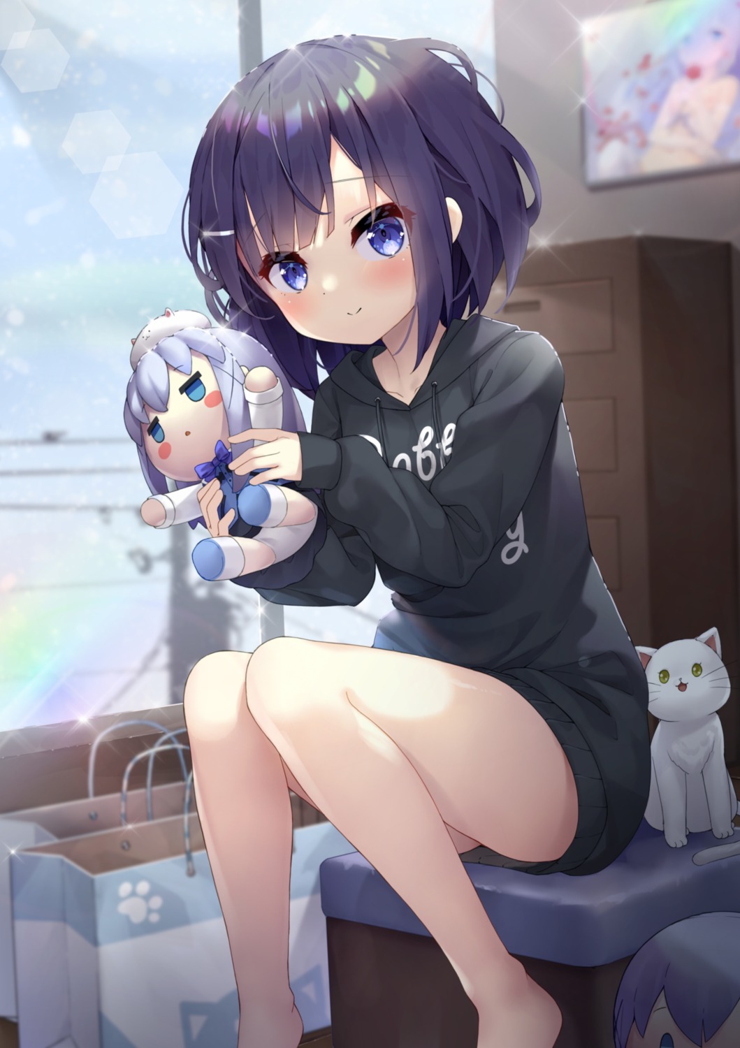 chibi, fuiba_fuyu, gochuumon_wa_usagi_desu_ka?, kafuu_chino, neko, pantsu, taku_michi, tippy_(gochiusa), waitress