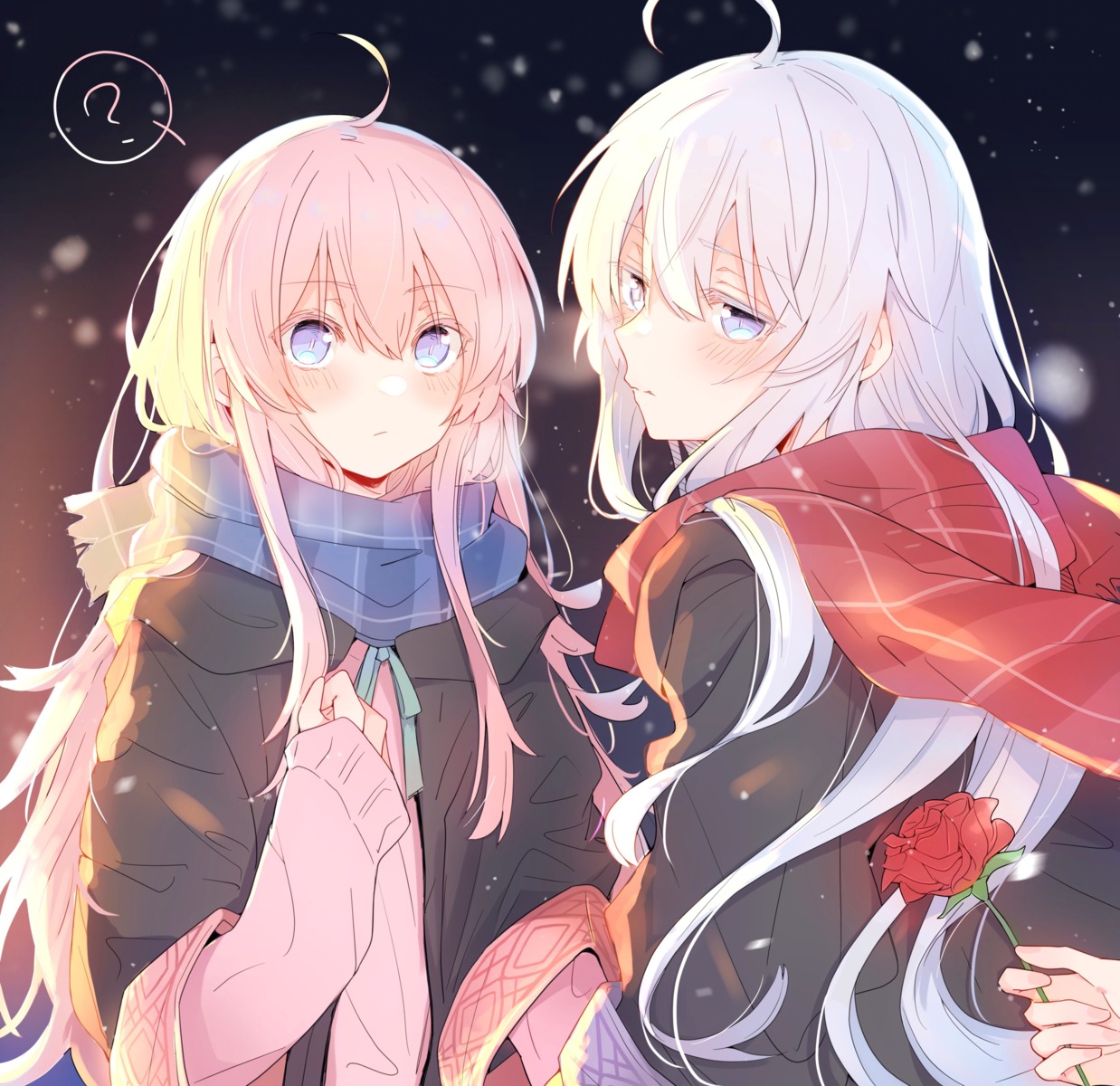 elaina_(majotabi), fishy, houki_(majotabi), majo_no_tabitabi, sweater, witch, yuri